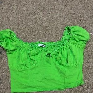 green crop top